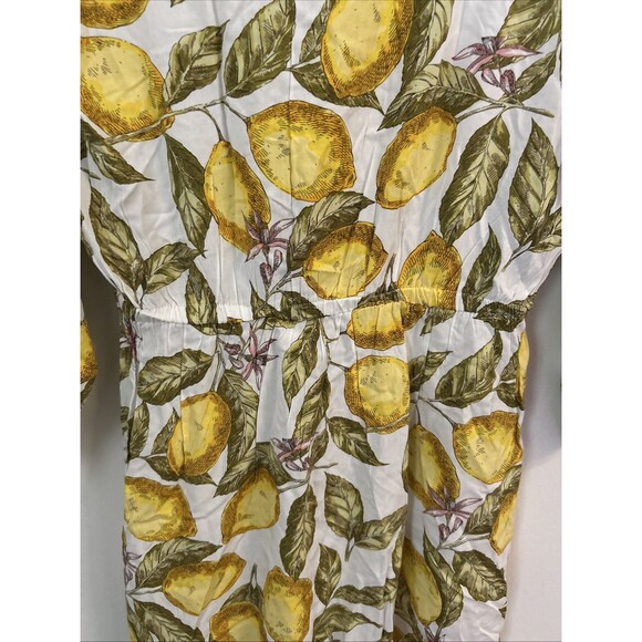 NWT Alex & Parker Small Lemon Floral Dress, Drawstring Waist Light Cotton - Picture 9 of 10